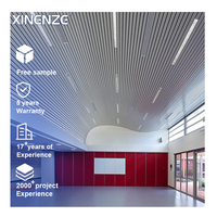 Système de plafond suspendu en alliage d'aluminium perforé linéaire 1100, peint par pulvérisation, imperméable, ignifuge, panneaux de soffite apparents modernes