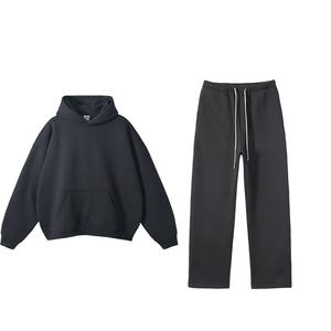 TKAN259D hommes mode Streetwear style 100% coton tissu de haute qualité personnalisé sérigraphie ensemble à capuche - Product Image 2