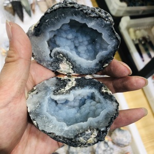 Bulk natural crystal druzy Mexican agate geode gemstone ring box fengshui healing folk crafts gift stone reiki decoration