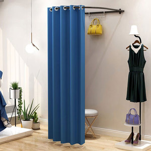 Cabine d'Essayage Murale <span class=keywords><strong>de</strong></span> Luxe en Métal et Acier pour Boutique <span class=keywords><strong>de</strong></span> Vêtements, Vestiaire Noir avec Rideau - Product Image 4