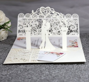 I nuovi biglietti d'<span class=keywords><strong>auguri</strong></span> nuziali tridimensionali 3D amano i biglietti d'invito di nozze - Product Image 6