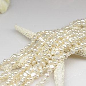 天然真珠ビーズネックレス3-4mm最小小型フラットナゲット不規則低価格淡水バロック真珠 - Product Image 4