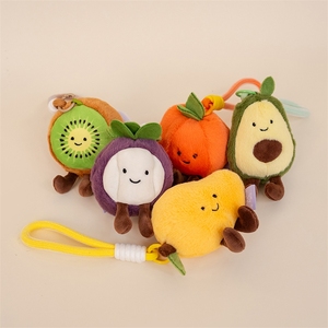Portachiavi con ciondolo di frutta colorata per bambini peluche su misura animali di peluche giocattoli per bambini all'ingrosso regalo di festa - Product Image 6
