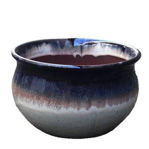 Pot de fleurs en céramique 19 cm de diamètre, respirant, style rétro, pour plantes d'intérieur et d'extérieur - Product Image 1