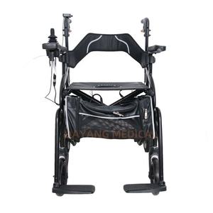 2 ב-1 כיסא גלגלים מאלומיניום מתקפל ניידות סיוע הליכה קשישים נהיגה רפואית רולטר ווקר למבוגר עם מושב - Product Image 3