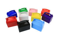 Boîtes en papier à poignée pour cadeaux de fête multicolores, boîtes en papier pour emballages de bonbons pour anniversaire, baby shower, pour enfants