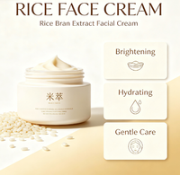 Crème Visage au Riz Hydratante et Éclaircissante avec Extrait de Son de Riz PDRN – Soin Quotidien Doux et Lissant pour une Peau Hydratée