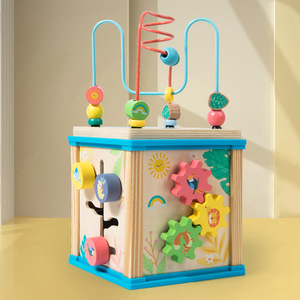 Boîte d'intelligence de perles rondes éducatives <span class=keywords><strong>en</strong></span> bois Montessori multi-fonctionnelle forme <span class=keywords><strong>math</strong></span>ématiques jouets d'apprentissage précoce pour enfants garçons filles - Product Image 2