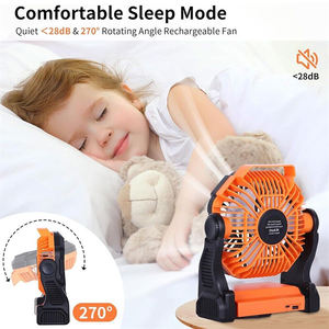 Ventilador portátil Recargable 5200mAh Ventilador de camping industrial eléctrico con luz LED Escritorio Ventilador de tienda al aire libre - Product Image 6