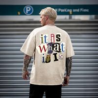 Camisetas Gráficas de Algodón para Hombre, Estampado de Letras Divertidas, Estilo Vintage Oversize, Lavado Ácido, Streetwear, Rapper, Casual