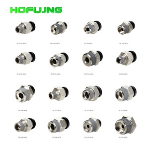 ข้อต่อลมแบบเร็ว PC สำหรับท่อ ข้อต่อเร็วแบบลม PC4-M5 PC4-01 ข้อต่อเกลียวทองเหลืองแบบตรง ข้อต่อแบบสัมผัสเดียว - Product Image 3