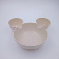 Ensembles écologiques de vaisselle de paille de blé d'enfants d'enfants d'enfants, plat biodégradable de forme d'enfants
