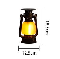 Lanterne de camping LED rétro rechargeable à l'énergie solaire, corps en plastique, crochet, style vintage, lumière extérieure, lampe de camping pour tente, indice de protection IP33