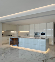 Juegos de Muebles de Cocina Modulares con Acabado Brillante Pintado con UV, con Renderizado de Diseño 2D y 3D en 12 Horas para Apartamentos y Villas Modernas
