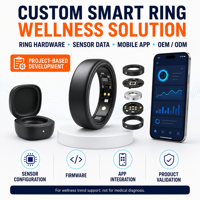 Custom Smart Ring Wellness Solution OEM ODM Hardware Software Integration Solution