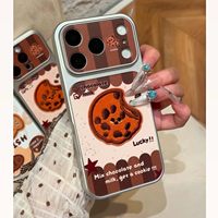 Coque de téléphone rétro à carreaux en forme de biscuit avec grande fenêtre pour iPhone 18 Pro et Apple 17. Convient aux étuis de protection Apple
