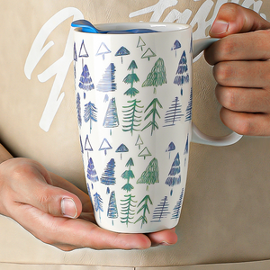 Professional New <b>Large</b> Capacity Customizable Coffee Porcelain Mug Heart Tree Design Dishwasher Microwave <b>Safe</b> Reusable Food <b>Safe</b> - Product Image 5