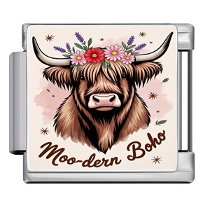 Más Vendido: Dijes Modulares de Acero Inoxidable de 9mm con Diseños de Vaca Highland y Florales, Estilo Italiano, para Pulseras y Accesorios de Joyería DIY - Product Image 2