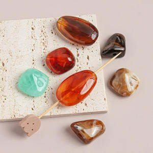 Colgantes de resina cuadrados y elípticos con agujero grande y agujero recto, dijes para ropa y trajes de baño, cuentas sueltas, accesorios de joyería DIY - Product Image 5