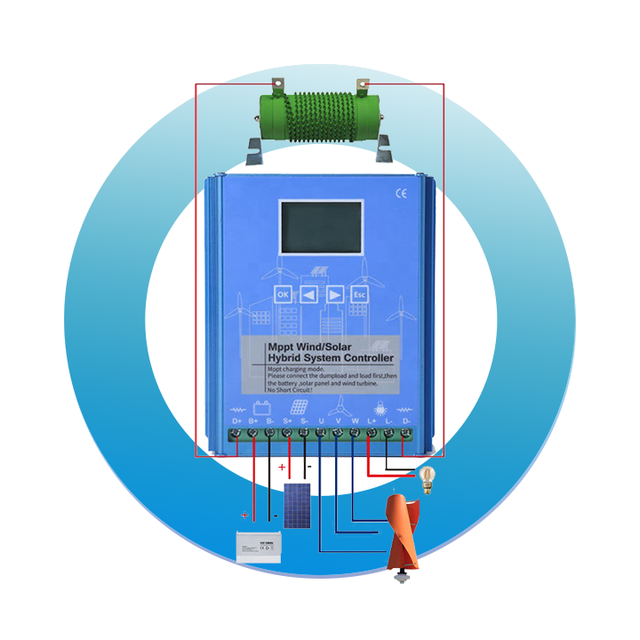 Hybrid Wind and Solar Turbine Controller 500W 1000W 12V 24V 48V Maximum Power Charging Wind Turbine Controller