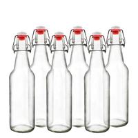 Bouteille d'eau en verre personnalisée Swing Top Carafe avec couvercle pour huile, vinaigre et boissons