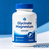 Capsules végétariennes de glycinate de magnésium à marque privée OEM, chélatées, haute absorption, favorisant le bien-être musculaire et le sommeil