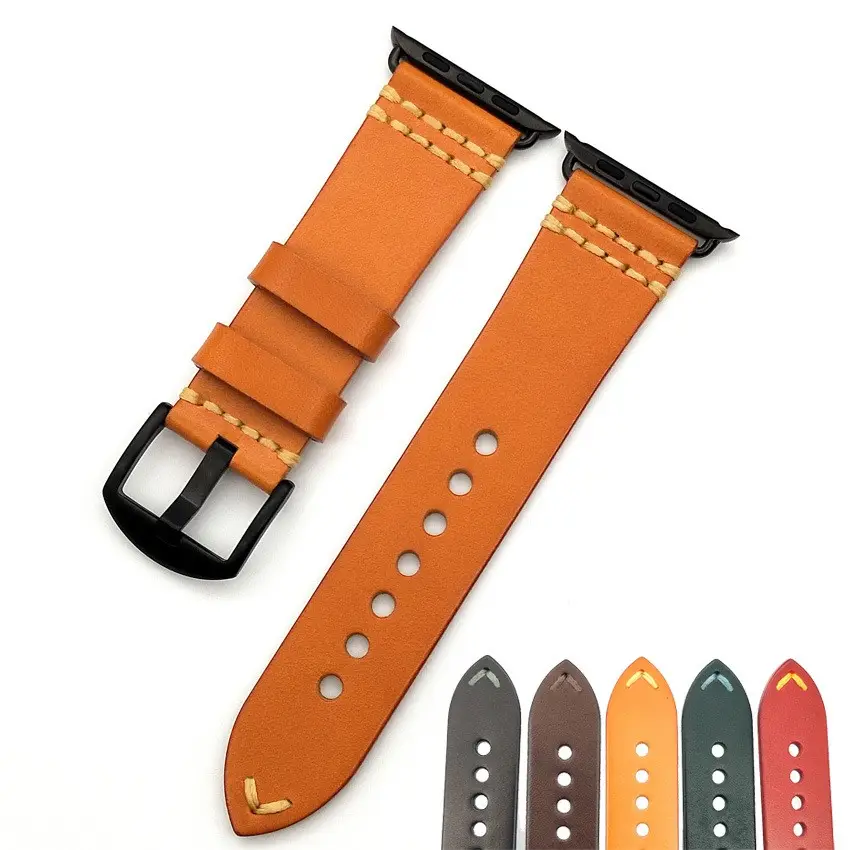 for leather apple watch bands buckle designer Italian cowhide leather watch band apple