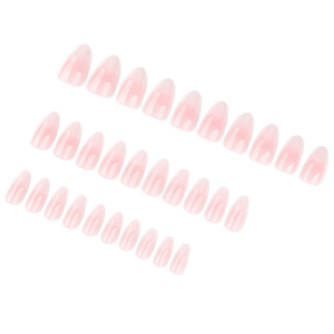 <span class=keywords><strong>Uñas</strong></span> Postizas al por Mayor, Color Rosa Natural, Blanco Ombre, Medianas, Forma Almendrada, <span class=keywords><strong>Uñas</strong></span> a Presión, Base Rosa Nude, <span class=keywords><strong>Uñas</strong></span> Acrílicas Falsas Simples para Uso Diario - Product Image 3