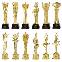 Trophée en résine avec lettrage, or, argent, bronze, étoile à cinq branches, cristal gravé, pour événements sportifs, compétitions de basketball et de football