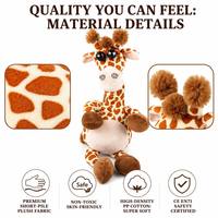 Peluche girafe amusante aux yeux bouffis de 25 cm, adorable poupée en peluche douce et moelleuse, cadeau pour enfants
