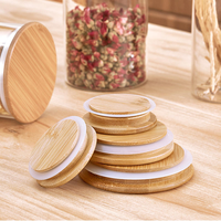 Vente en gros de contenants alimentaires en verre transparent avec couvercle en bambou hermétique résistant à la chaleur en borosilicate pour la cuisine