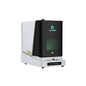 Máquina de gravura a laser de fibra fechada, gravador e corte com eixo z motorizado jpt mopa raycus