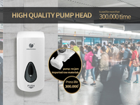 Distributeur de savon liquide moussant mural manuel à bouton-poussoir unique, rechargeable, 1L, nouvelle collection, vente en gros