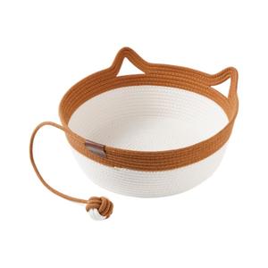 Grand Nid pour Chat Universel en Rotin Tressé Respirant Quatre Saisons, Coussin pour Animaux de Compagnie avec Ballon Jouet et Motif Animalier Caniche, Lit pour Chiens - Product Image 2