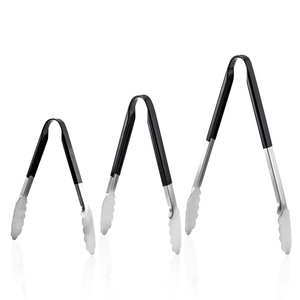Ensemble de pinces de cuisine en acier inoxydable avec embouts en silicone pour ustensiles de cuisson antiadhésifs, pinces de barbecue élégantes et robustes - Product Image 1