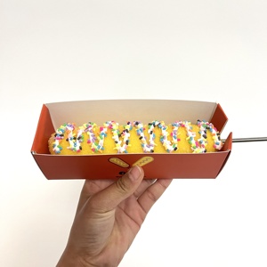 Meistverkaufte Maßgefertigte Biologisch Abbaubare Karton-Burgerbox Faltbare To-Go-Schale für Hot Dog Corn Dog Sushi Verpackung - Product Image 3