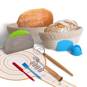 Sourdough Bread Proofing Baskets 9 Inch Sourdough Starter Kit Premium <b>Baking</b> Scale Digital Kitchen Scale Bread Basket Set - Product Image 3