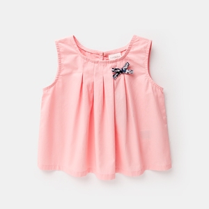 เสื้อเด็ก แขนกุด แต่งระบาย ไหล่เปิด แบบครอปท็อป ขายส่งราคาถูก - Product Image 2