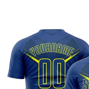 เสื้อฟุตบอลสีน้ำเงินเหลืองแขนสั้น น้ำหนักเบา ระบายอากาศได้ดี แห้งเร็ว ชุดกีฬาสำหรับฝึกซ้อม แข่งขัน และสโมสร - Product Image 5