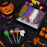 Sucettes monstres d'Halloween Halal à succès : Frankenstein effrayant et fantôme, bonbons durs 20g, parfaits pour les décorations de fête d'Halloween