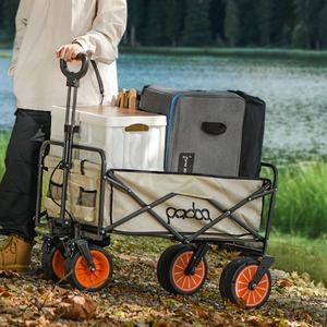 Wagon de camping électrique motorisé tout-terrain à roues pliantes noires Chariot de camping à usage intensif Transporteurs de wagons de camping - Product Image 1