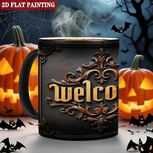 Tasse murale en céramique 11oz noire givrée, mug à thé magique changeant de couleur activé par la chaleur - Product Image 6