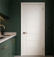 Porte intérieure minimaliste à 7 panneaux, style affleurant, blanc apprêté, porte à panneaux pleins, portes à âme pleine pour maisons