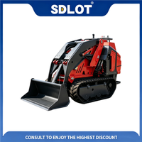 SDLOT Kompakter Mini-Radlader mit Kubota Dieselmotor CE EURO5 Hydraulischer Schneegreifer für Winter-Gartenarbeiten
