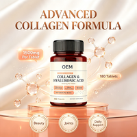 Comprimés de collagène et d'acide hyaluronique Bioby OEM Private Label 1500 mg pour la beauté, les cheveux, la peau et le soutien des articulations