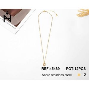 Collar de acero inoxidable con diamantes Virgo para mujer, colgante de moda, joyería, 12 piezas - Product Image 1