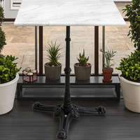 Table à manger carrée moderne en marbre avec pieds en fer, résistante à l'eau, durable, pour salle à manger, cour extérieure, hôtel, parc, bistro