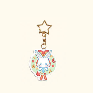 Porte-clés et pendentifs de sac personnalisés en acrylique PVC avec impression UV, motif lapin de Noël, mignons souvenirs cadeaux en gros - Product Image 4