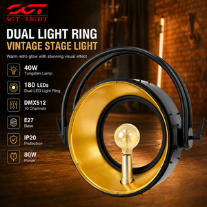 Lampu Panggung Vintage 80W Dual LED Strip 40W Bohlam Tungsten Putih Hangat E27 Retro <span class=keywords><strong>Blinder</strong></span> DMX512 Mode Manual untuk Teater - Product Image 1