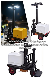 เสาไฟไฮบริดพลังงานแสงอาทิตย์ 4x200W LED - ระบบไฟคู่สำหรับความปลอดภัยในงานอีเว้นท์และการส่องสว่างฉุกเฉิน - Product Image 1